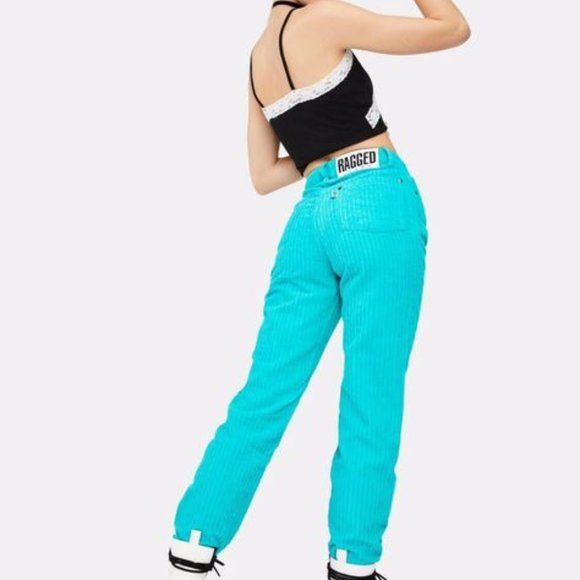 Gorgeous Aqua Blue Corduroy Jeans! - Picture 3 of 3